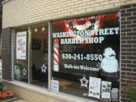 Washington street barber shop exterior