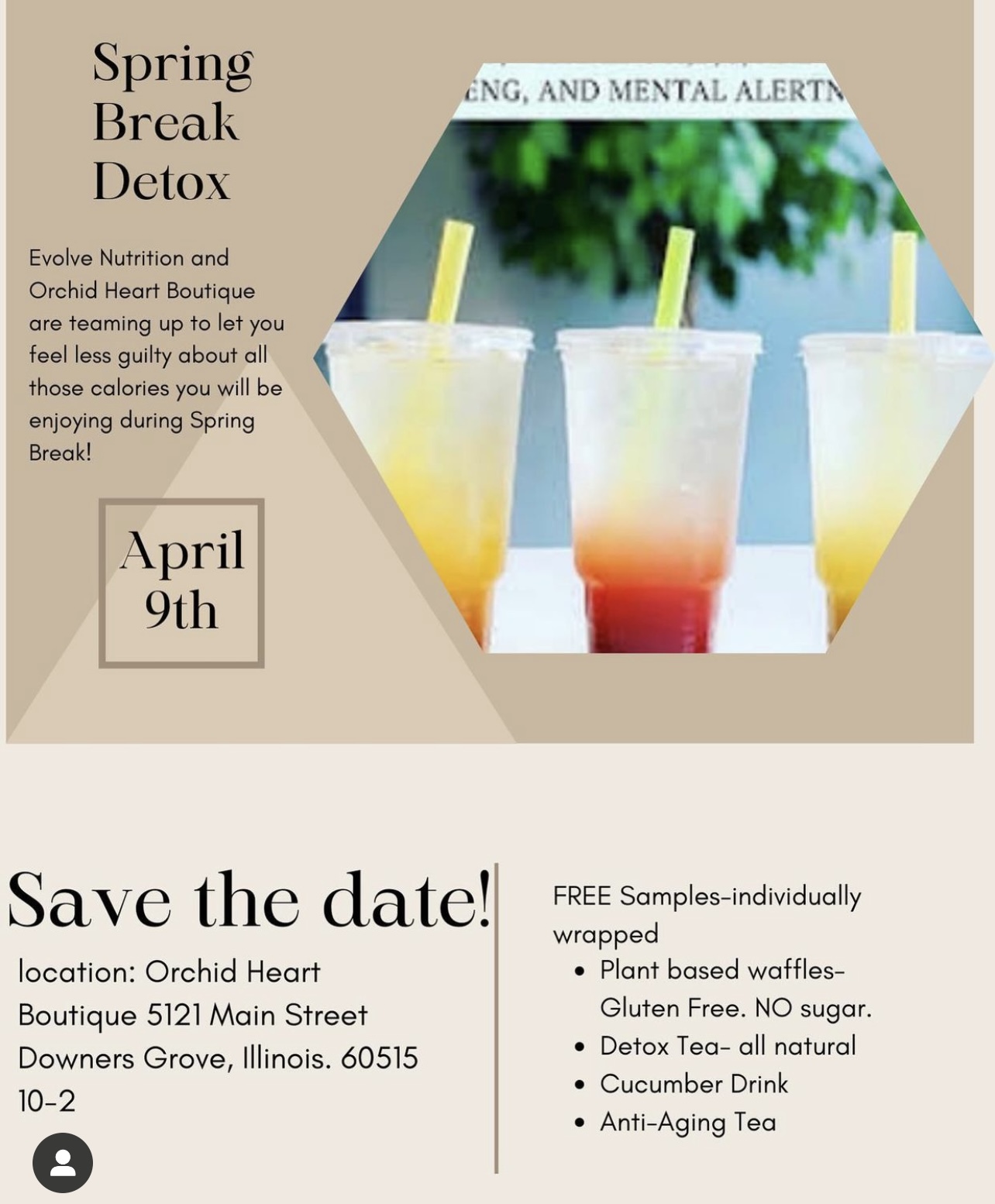 Spring Break Detox at Orchid Heart Boutique flyer