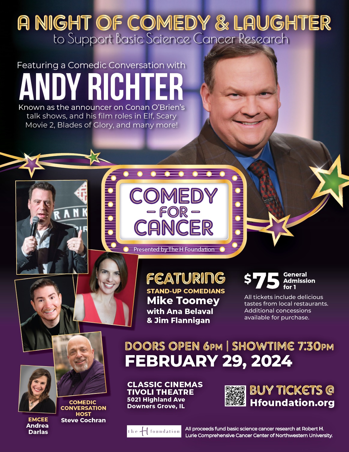 Tivoli Theatre – The H Foundation Presents Comedy for Cancer Featuring a Comedic Conversation with Andy Richter